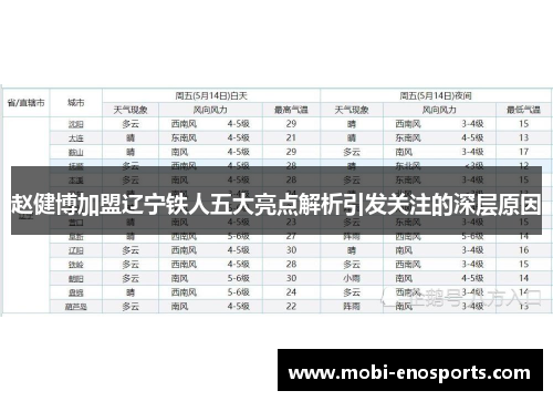 赵健博加盟辽宁铁人五大亮点解析引发关注的深层原因